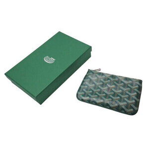 GOYARD Senna Pouch leather green herringbone